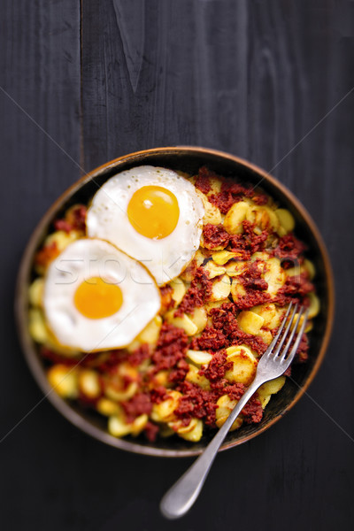 rustic corned beef hash Stock photo © zkruger