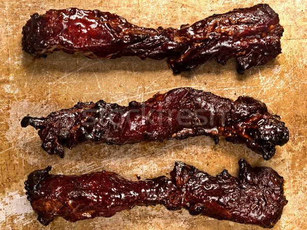 Rusztikus kínai disznóhús közelkép hús édes Stock fotó © zkruger