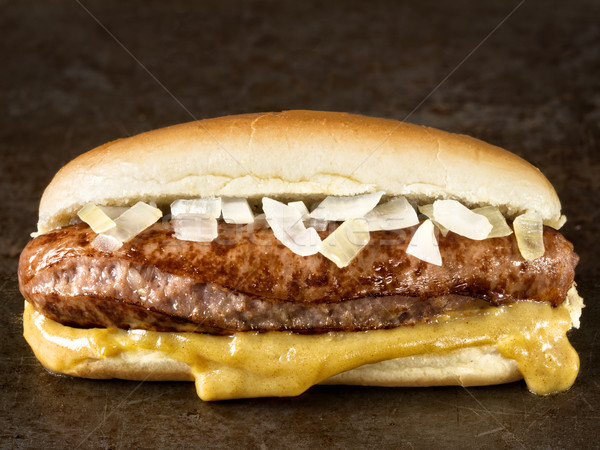 Rustico americano hot dog senape cipolla Foto d'archivio © zkruger