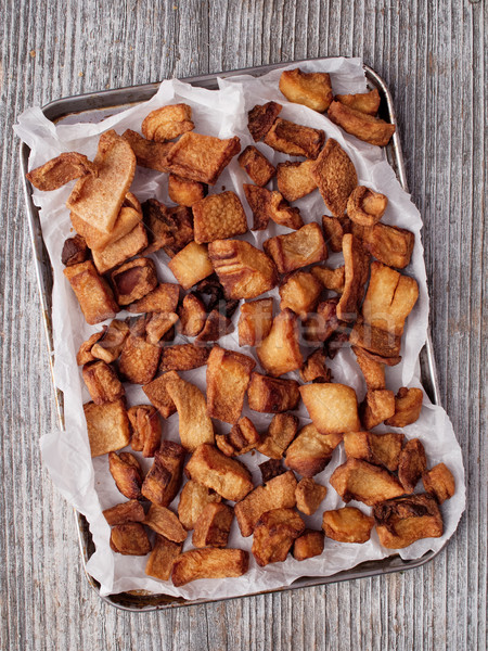 rustic deep fried crispy pork rind Stock photo © zkruger