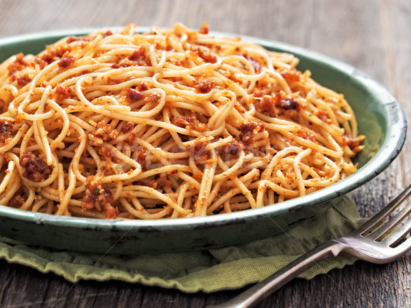 rustic italian sicilian pesto spaghetti Stock photo © zkruger