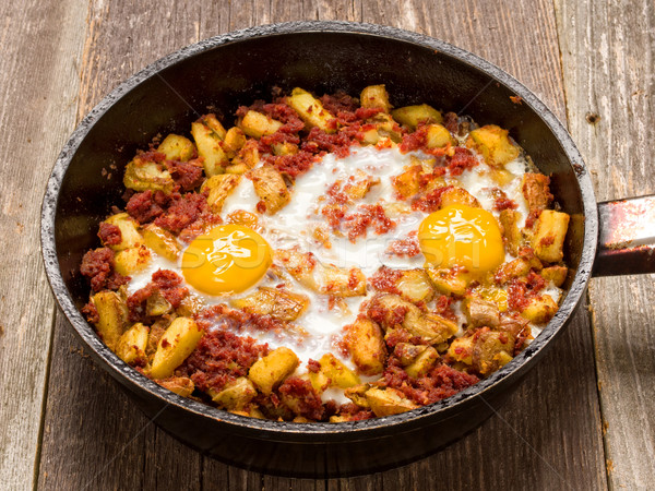 rustic minced corned beef  potato hash Stock photo © zkruger