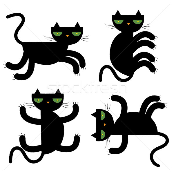 black cats vector illustration Stock photo © zkruger