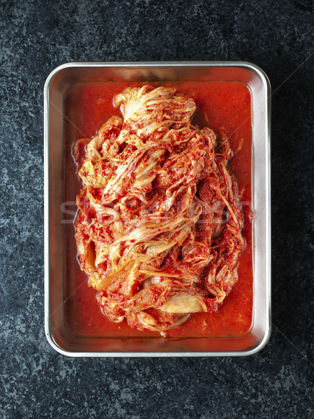 rustic korean fermented cabbage kimchi Stock photo © zkruger
