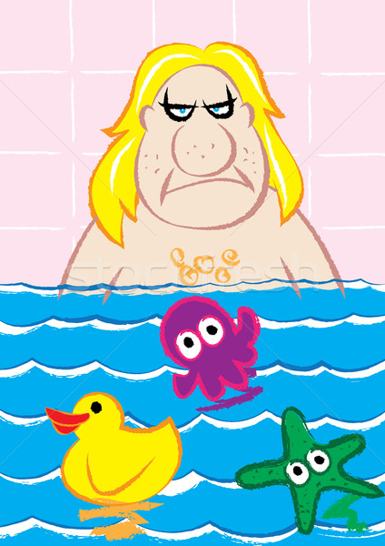 mobster bathing with cute toys  Stock photo © zkruger
