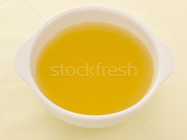 Foto stock: Pollo · caldo · tazón · cocina · líquido