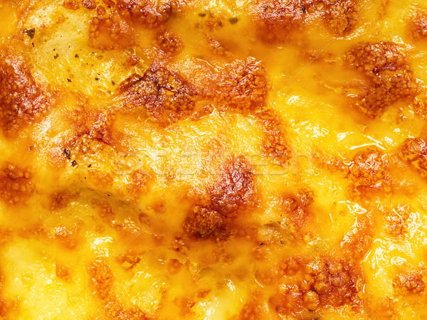 golden lasagna baked cheese crust food background Stock photo © zkruger