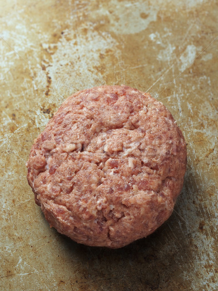 rustic uncooked hamburger patty Stock photo © zkruger