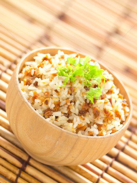 Foto stock: Alho · frito · arroz · tigela · comida