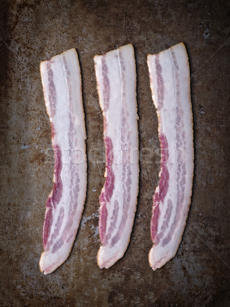 rustic uncooked bacon Stock photo © zkruger