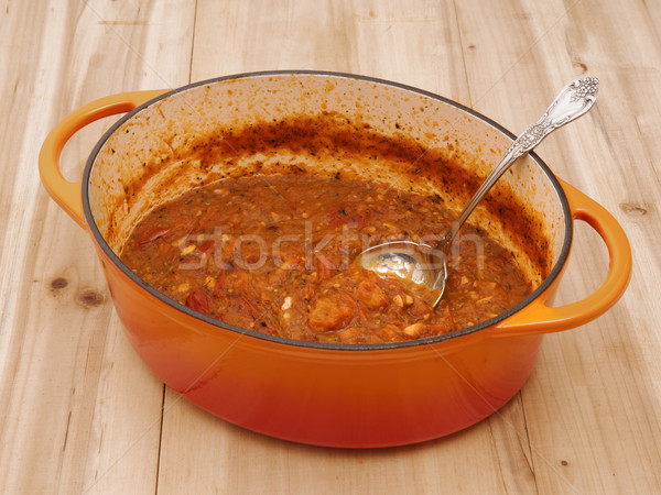 close up of a pot of homemade tomato sauce Stock photo © zkruger