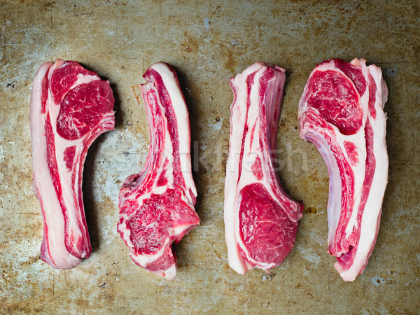 Rusztikus nyers bárány közelkép piros hús Stock fotó © zkruger