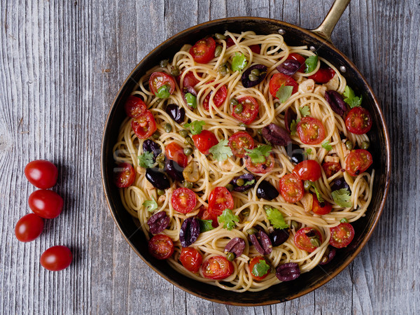 Rusztikus olasz spagetti tészta közelkép senki Stock fotó © zkruger