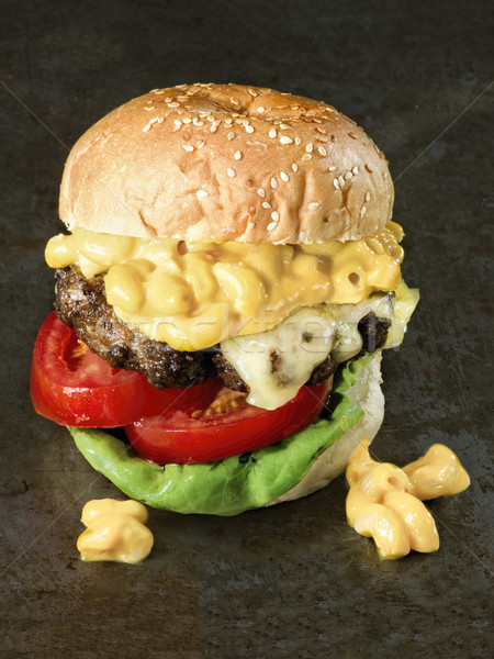 деревенский американский Mac сыра гамбургер Сток-фото © zkruger