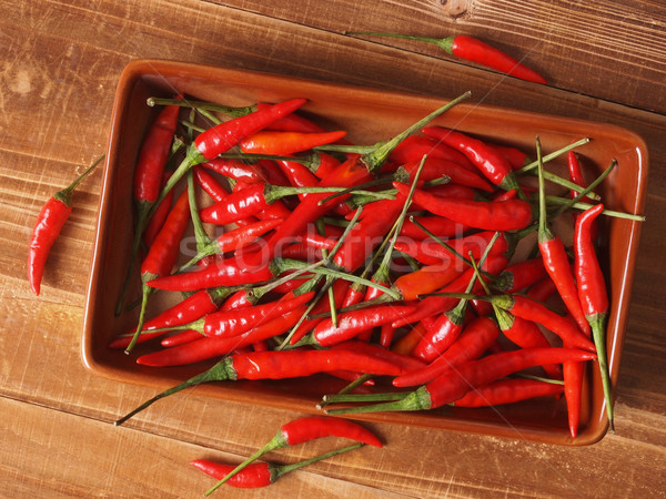 Piros közelkép forró chili chilli fűszer Stock fotó © zkruger