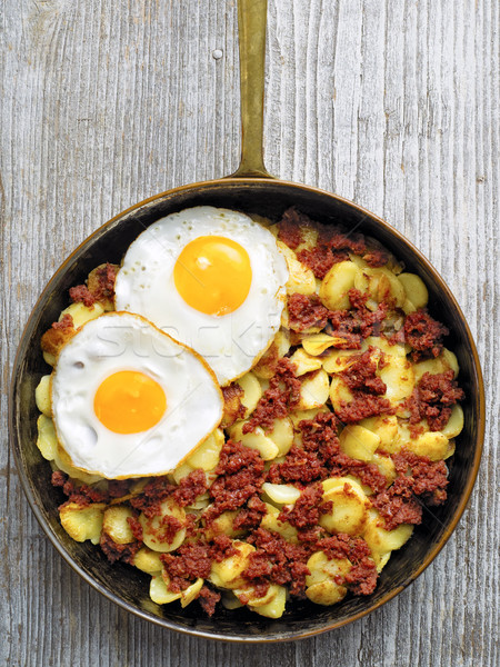 rustic corned beef hash Stock photo © zkruger