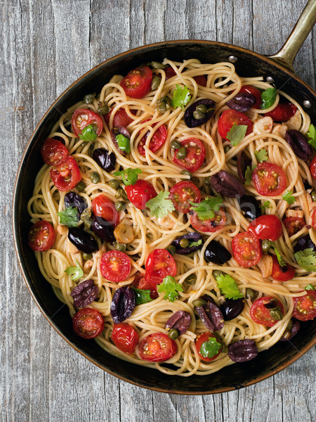 Rustiek Italiaans spaghetti pasta kleur Stockfoto © zkruger