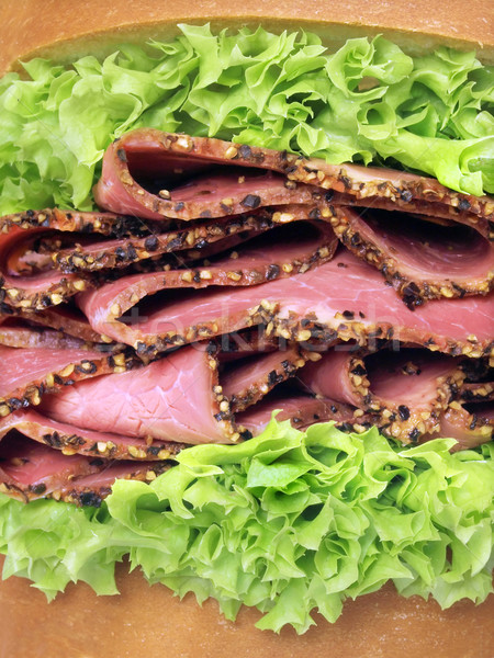 Foto stock: Carne · de · vacuno · sándwich · cena · color · comida