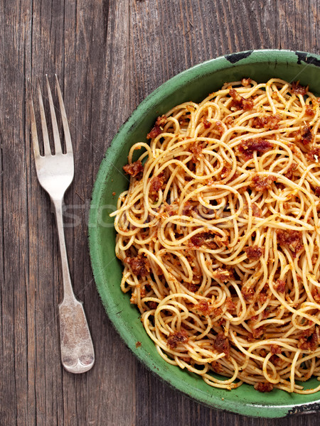 rustic italian sicilian pesto spaghetti Stock photo © zkruger