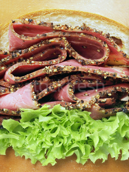 Stock foto: Rindfleisch · Sandwich · Abendessen · Farbe · Essen