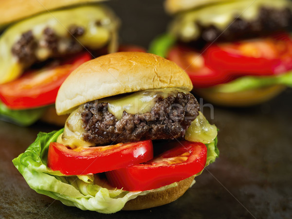 rustic american slider sandwich mini hamburger Stock photo © zkruger