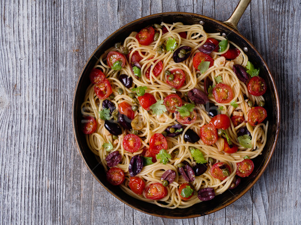 Rusztikus olasz spagetti tészta közelkép senki Stock fotó © zkruger