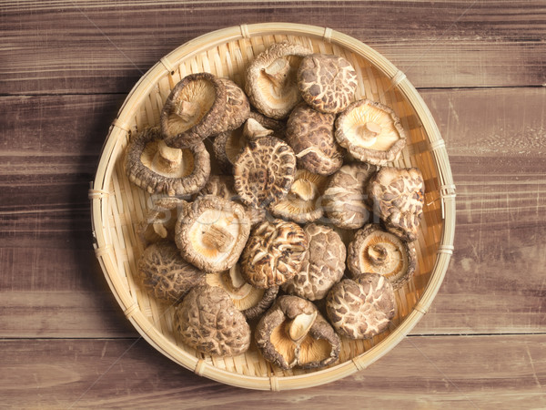 Stock photo: dried shitake mushrooms