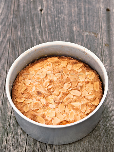 rustic swedish almond cake in baking tin Stock photo © zkruger