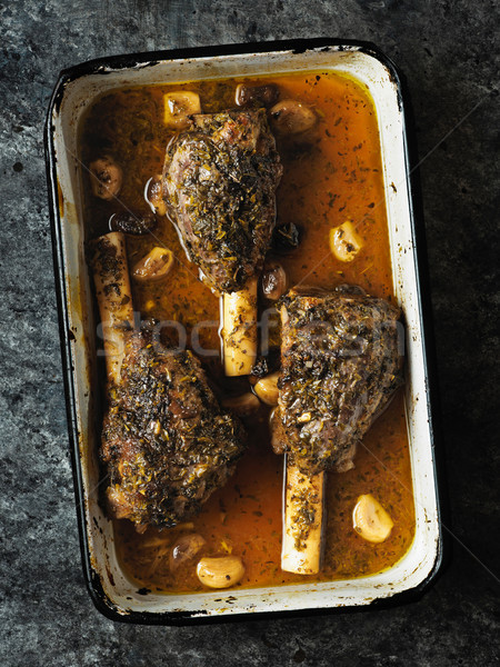 rustic greek roasted lamb shank Stock photo © zkruger