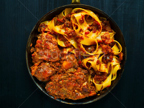 rustic italian oxtail ragu pappardelle pasta Stock photo © zkruger