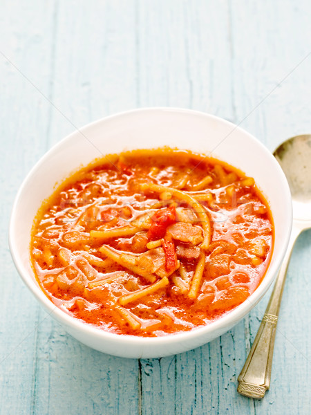 rustic italian  pancetta onion pasta soup Stock photo © zkruger