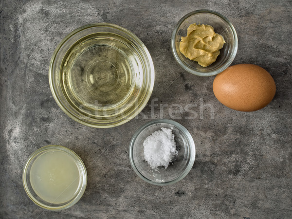 Foto d'archivio: Rustico · fatto · in · casa · maionese · ingrediente · alimentare