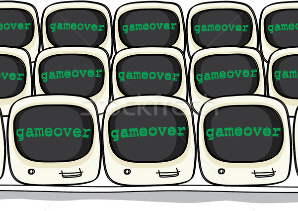 Gry wiadomość monitor komputerowy monitor ekranu życia Zdjęcia stock © zkruger