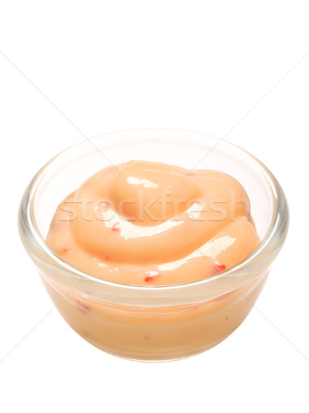 Mayonnaise isoliert Schüssel Essen Hintergrund Stock foto © zkruger