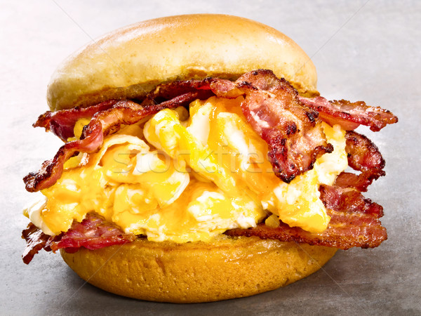 rustic american bacon egg and cheese sandwich Stock photo © zkruger