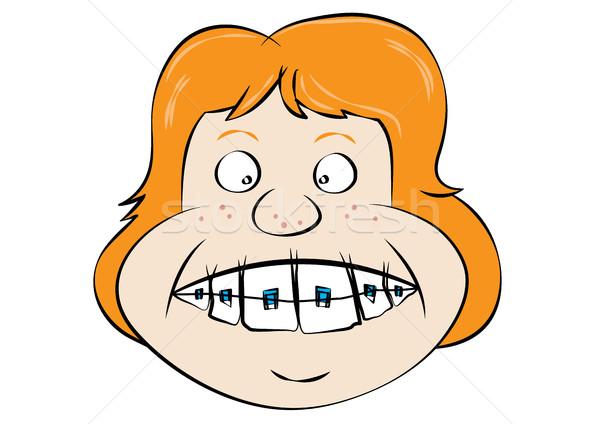стоматологических фигурные скобки Cartoon косметических вектора Сток-фото © zkruger