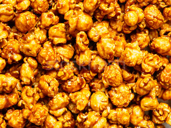 Stock photo: salted caramel popcorn food background