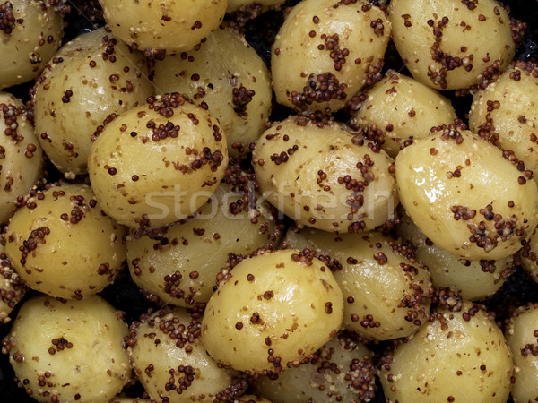 Stock foto: Rustikal · gekocht · Kartoffel · Senf · Essen