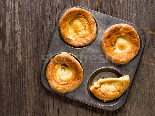 rustic golden british yorkshire pudding Stock photo © zkruger