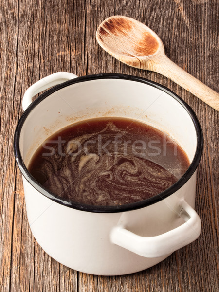 Rustiek bruin jus saus voedsel Stockfoto © zkruger