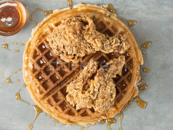 rustic southern american comfort food chicken waffle Stock photo © zkruger