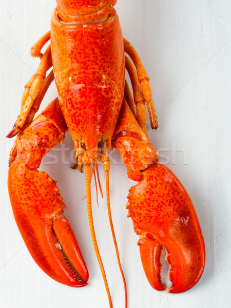 Rusztikus főtt főtt piros homár közelkép Stock fotó © zkruger