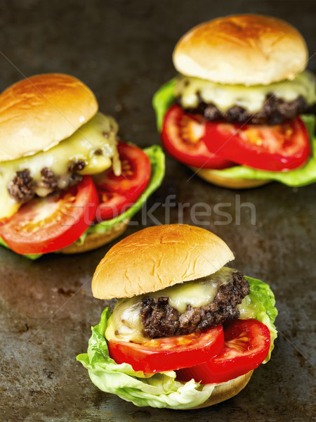 rustic american slider sandwich mini hamburger Stock photo © zkruger