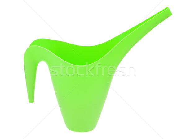green plastic gardening watering can isolated Stock photo © zkruger