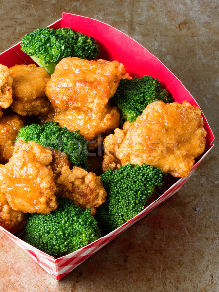 Stock photo: american chinese takeout general tso chicken
