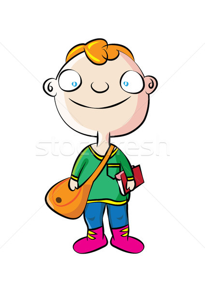 Cute witte schooljongen school jongen zak Stockfoto © zkruger