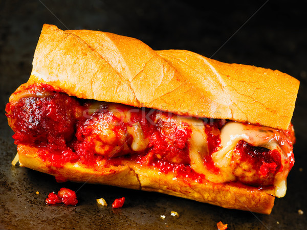 rustic american italian meatball sandwich Stock photo © zkruger
