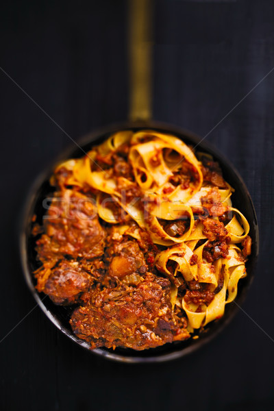 rustic italian oxtail ragu pappardelle pasta Stock photo © zkruger