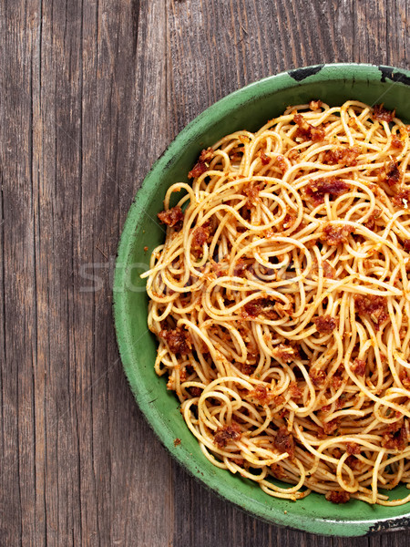 rustic italian sicilian pesto spaghetti Stock photo © zkruger