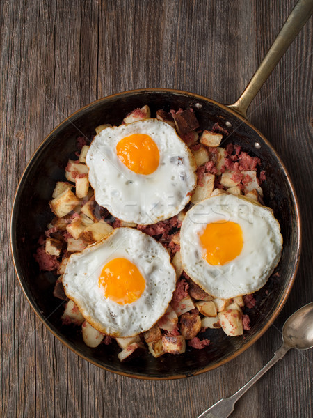 rustic corned beef hash Stock photo © zkruger